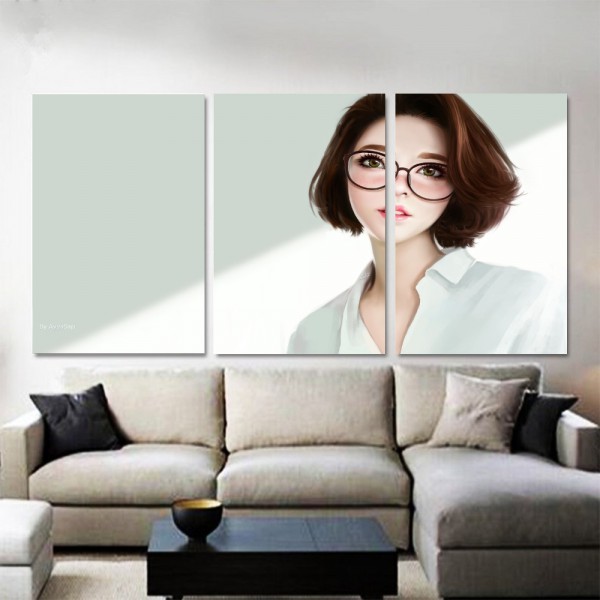 cute woman women with glasses artwork 2o 